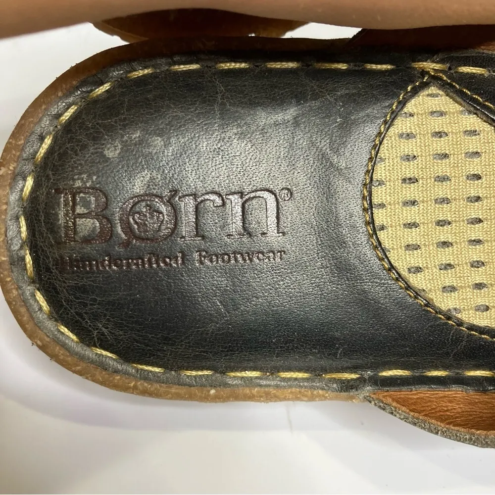 Born‎ black leather slip on sandals slides size 10 - Image 6