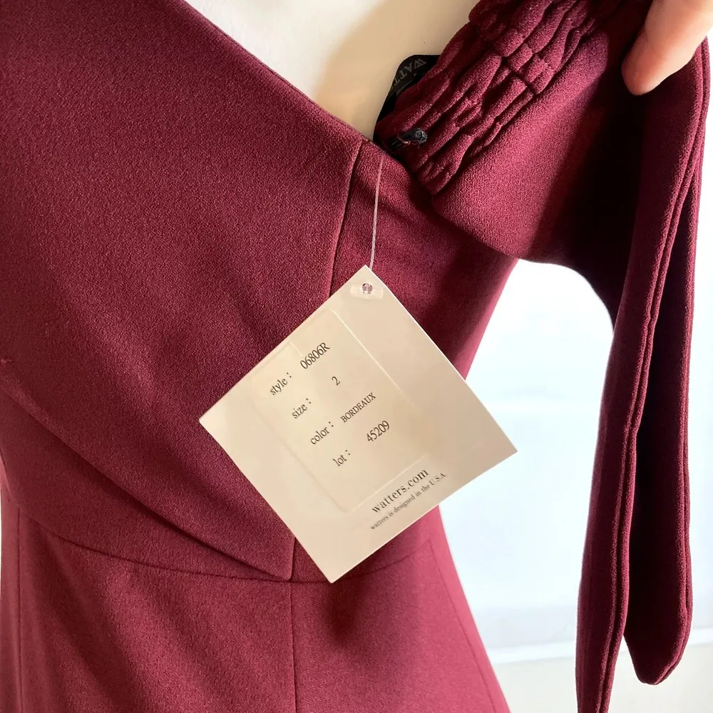 New ANTHROPOLOGIE BHLDN Watters Delilah Dress 2 Burgundy Red $285 Special Event - Image 11