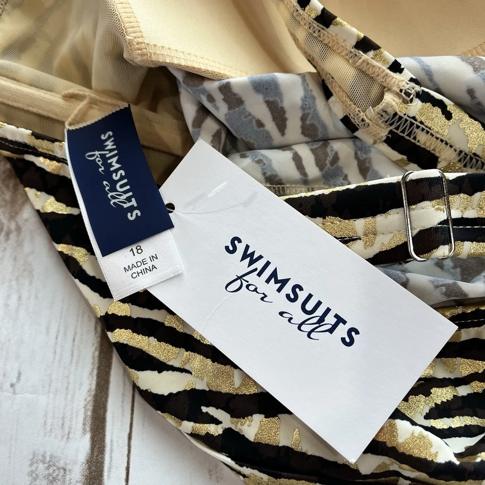 New Swimsuit for All Tankini Top Women 18 D DD Cup V Neck Swim Metallic Black - Image 2