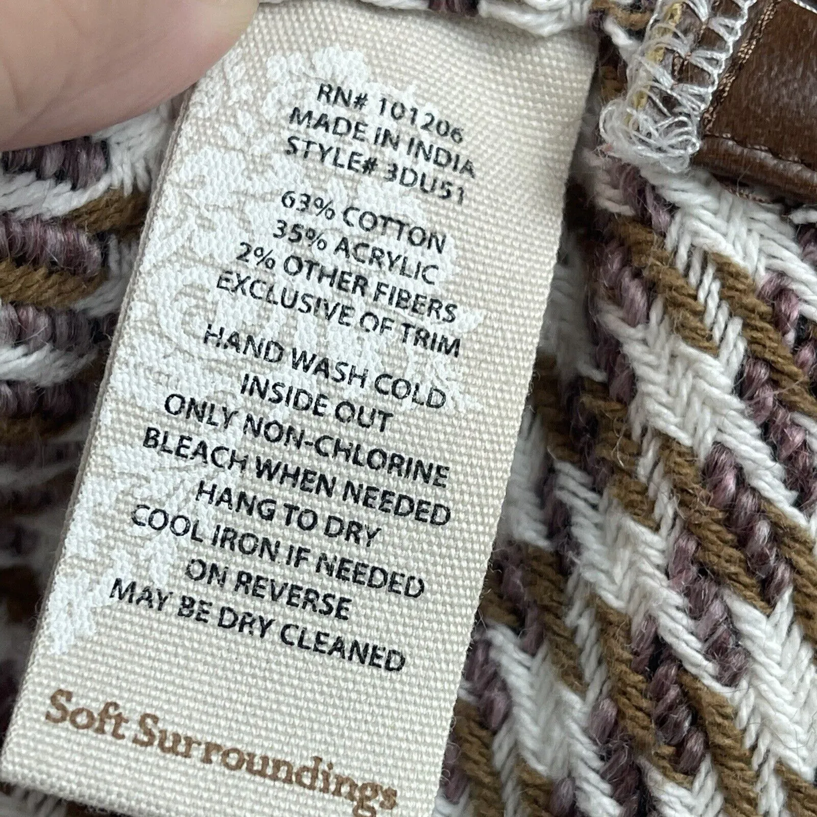 Soft Surroundings Jacket Small Petite Brown Houndstooth Woven Preppy Academia - Image 8