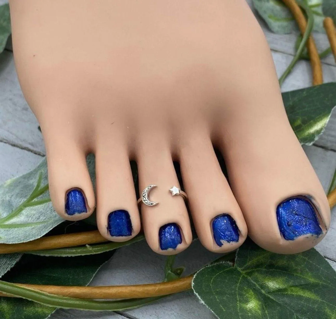 Sterling Silver Moon & Star  Toe Ring - Image 3