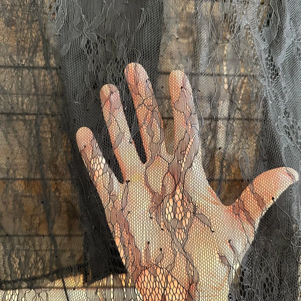 Allison New York Blouse Women’s Size Medium Black Sheer Lace Button Front NWT - Image 6