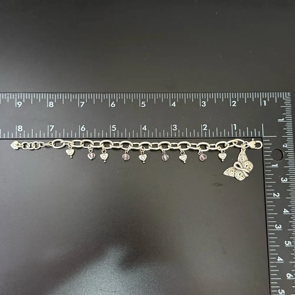 Retired Vintage BRIGHTON Power of Pink Butterfly Charm Breast Cancer Bracelet - Image 13