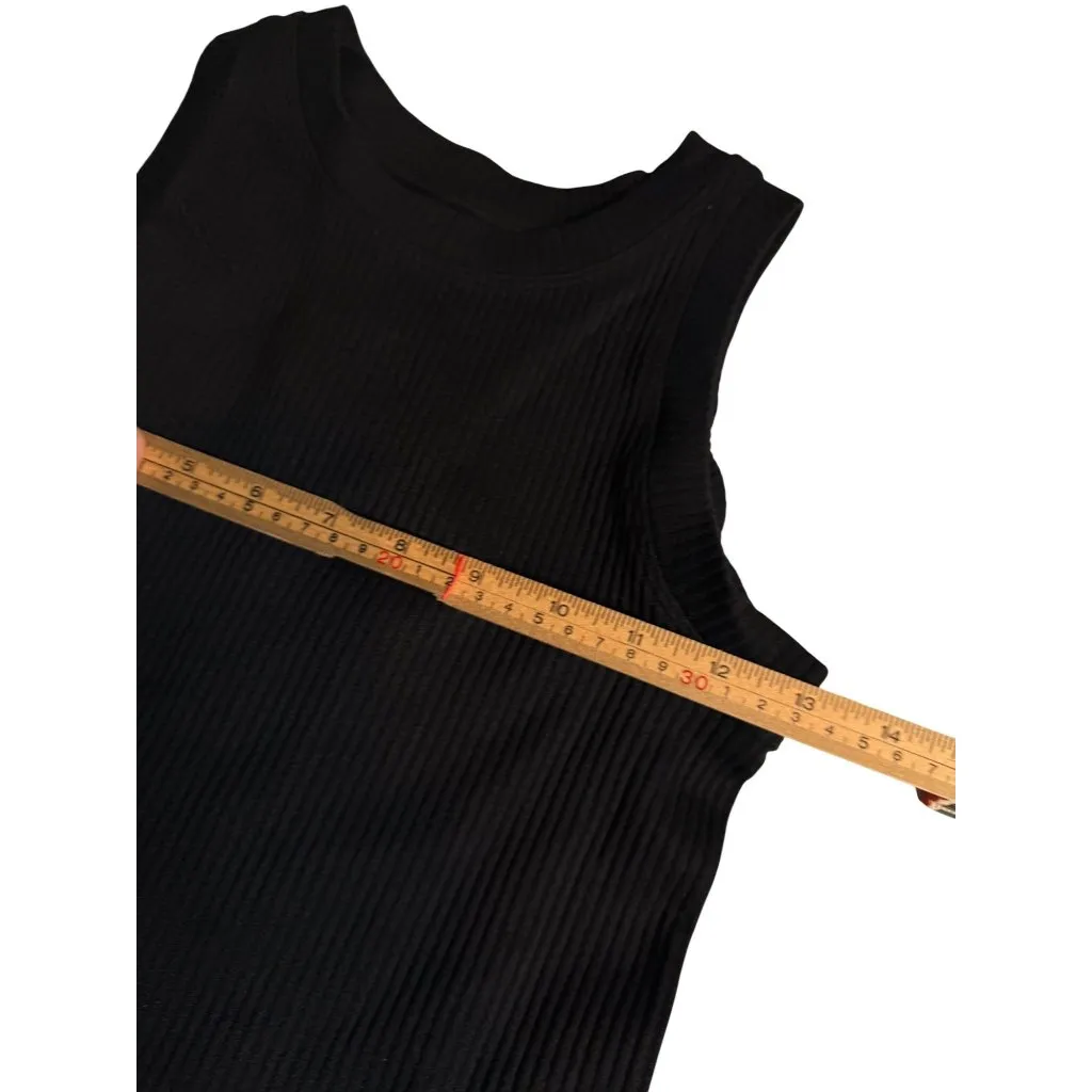 AURA Ribbed Sleeveless Crop Tank Tops Black & White Set Size M/L Aura Womens Cas - Image 6