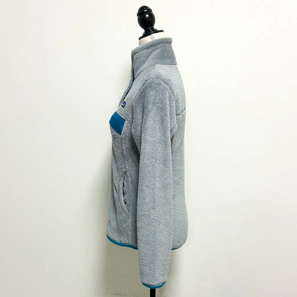 Patagonia Gray Teal Re Tool Snap T Pullover Fleece Small Button Collar Womens - Image 3