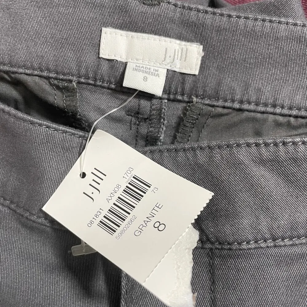 J Jill Women's NWT Gray Zipper Ankle Tapered Leg Ankle Pants - Size 8 - Midrise - Image 4