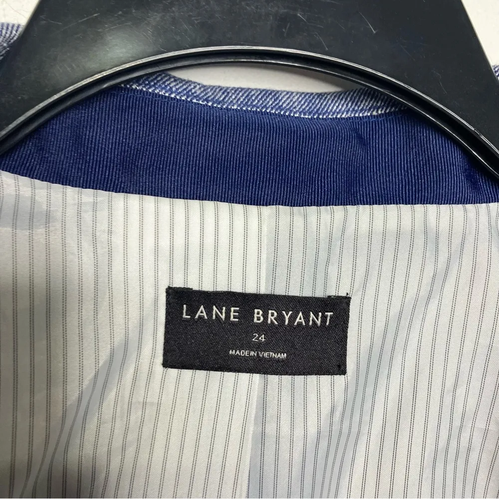 Lane Bryant linen Blend one‎ button blazer womens size 24 plus blue professional - Image 4
