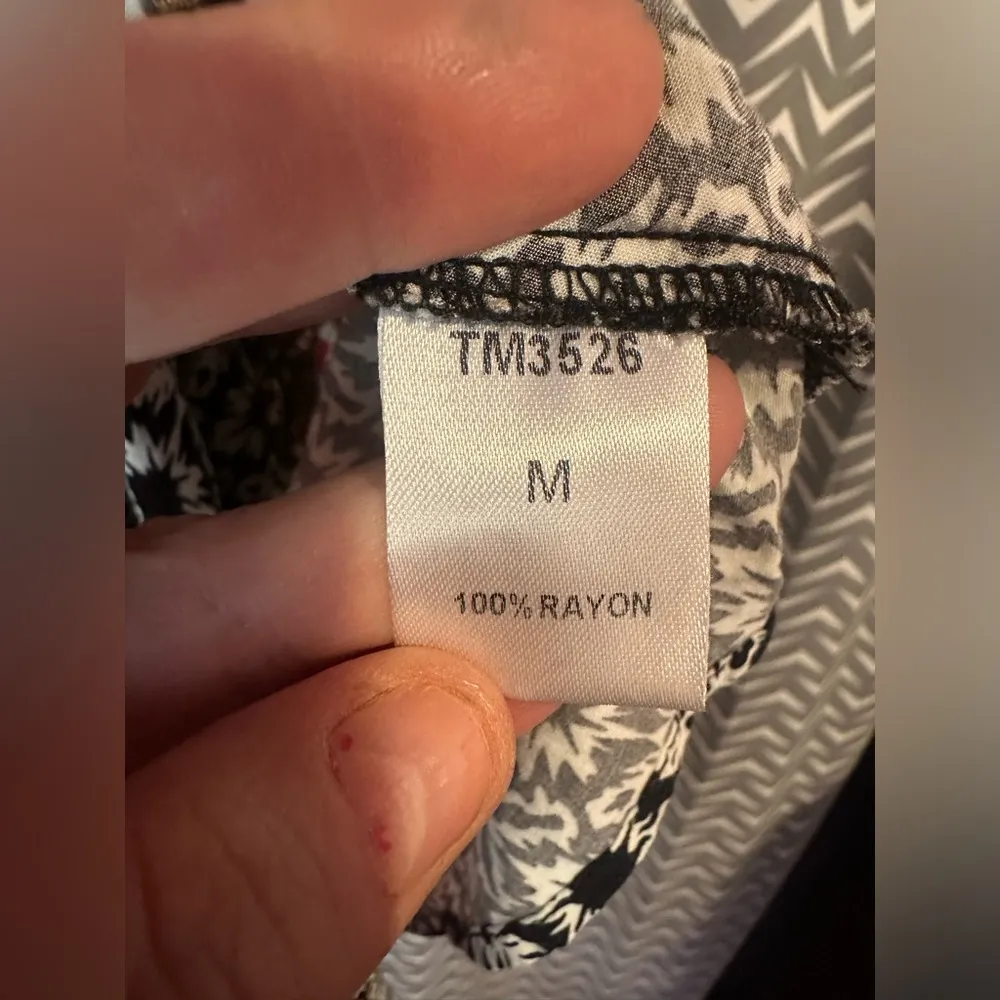 THML | Geo Print Embroidered Open-Back Dress, Size M - Image 8