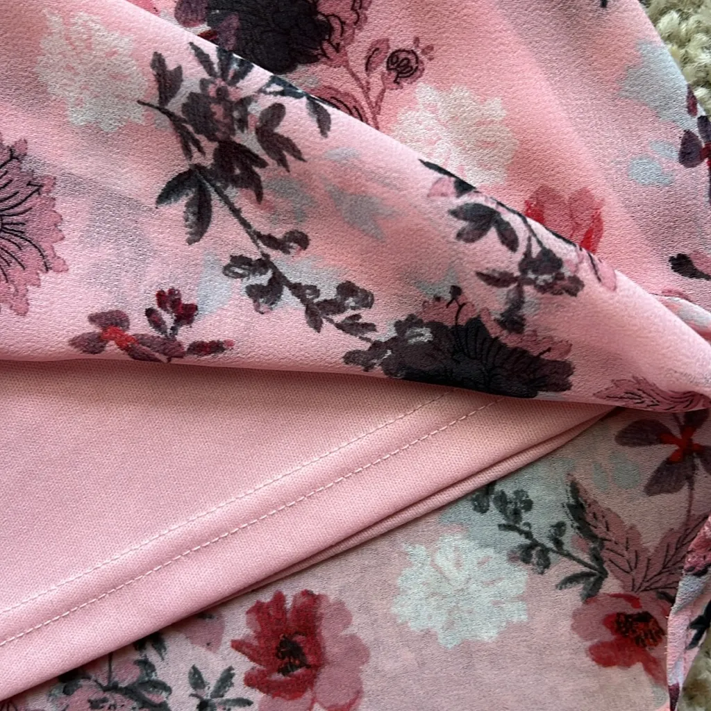 Kensie Long Sleeve Floral Pink Dress Size XS - Image 14