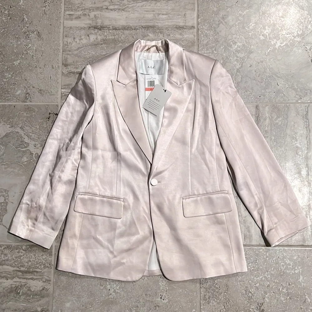 A.L.C. Bishop II Satin Jacket in Blush Pink, Size 2 New w/Tag Retail $495 - Image 8