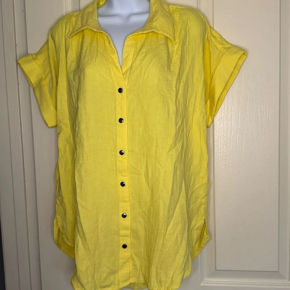 Caslon(r) Cotton Camp Shirt  Oversized - Image 3