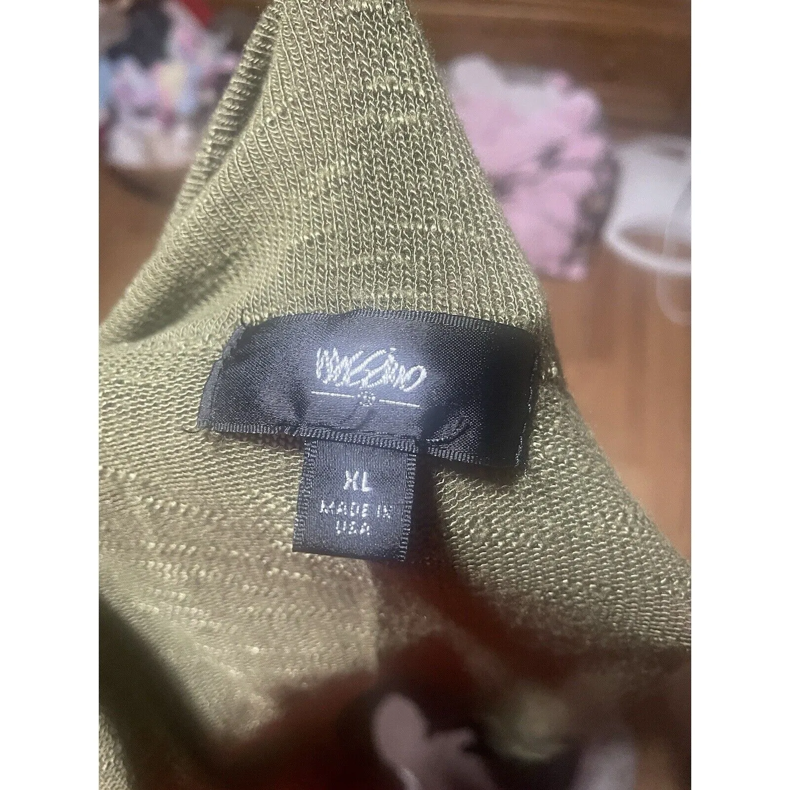 Mossimo Olive Green Open Front Cadigan Boho Chic Short Sleeve Top XL - Image 3