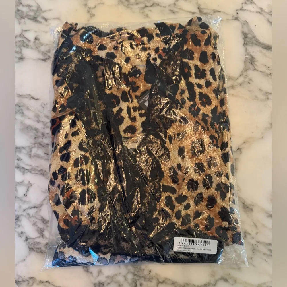 NWT PrettyLittleThing Leopard Print Lace Cut-Out Maxi Dress UK 20 / US 16 - Image 6