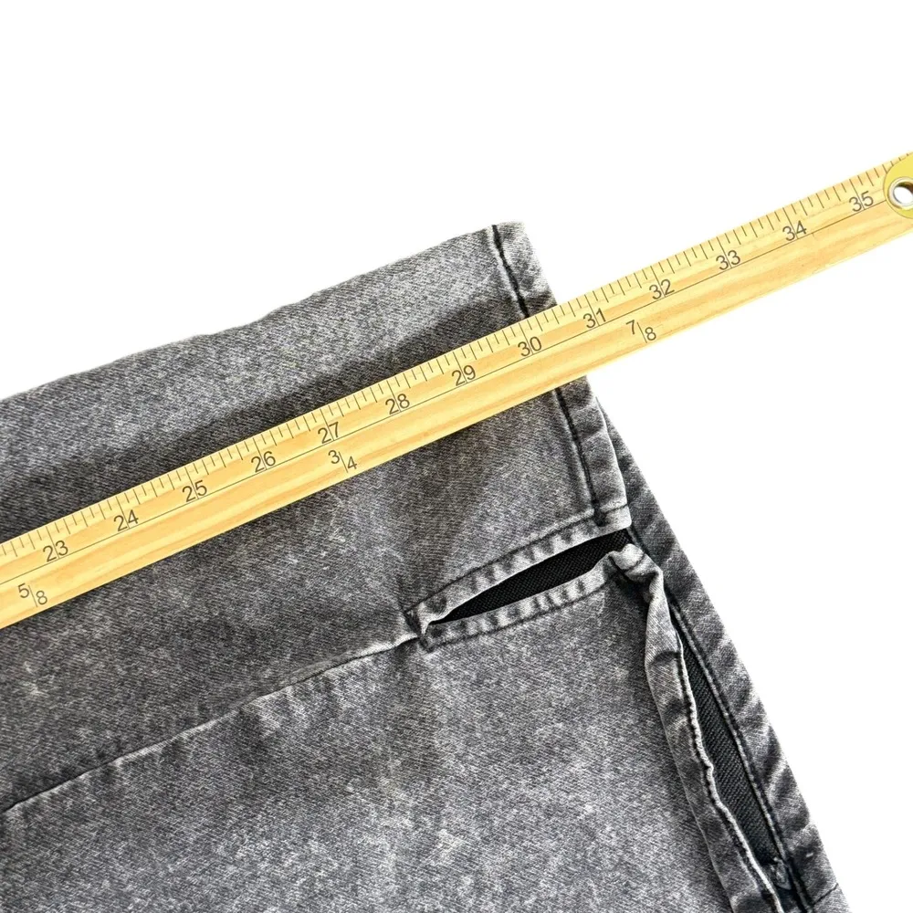 No Boundaries Denim Mini Dress Acid Wash Size S 4/6 Black Grunge Goth Streetwear - Image 11