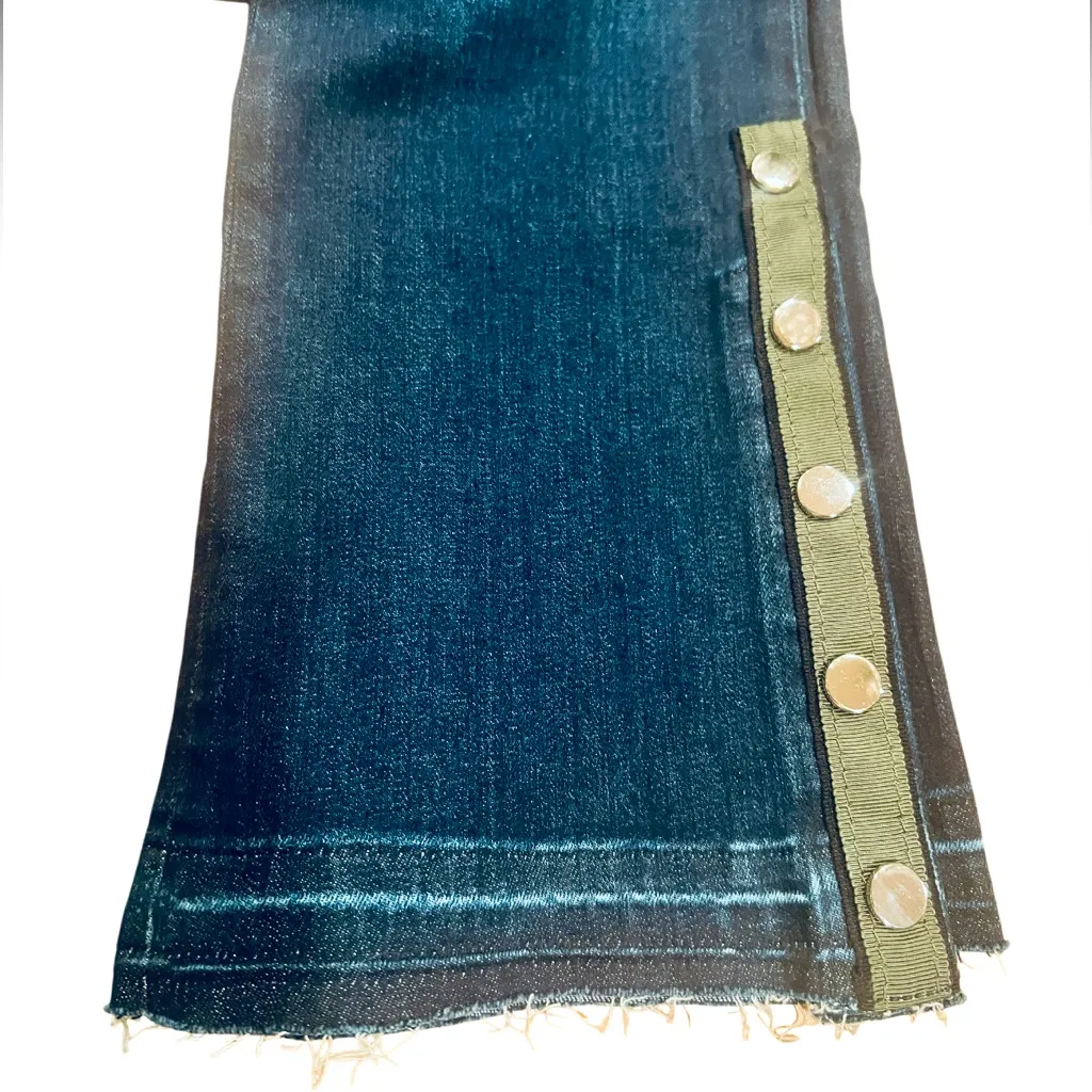 Veronica Beard Carolyn Baby Boot Button Fly Cropped Raw Hem Jeans Size 28 NWT - Image 7