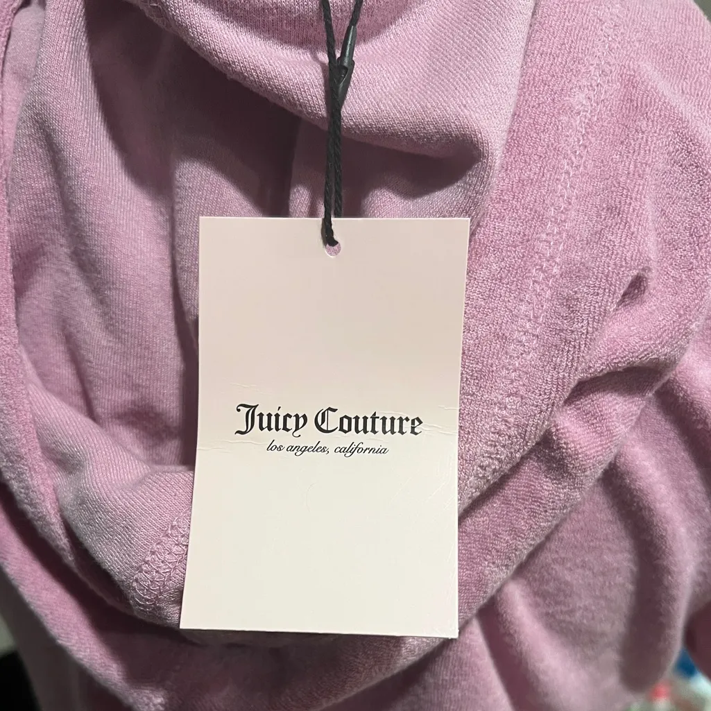 Juicy Couture Velour Bling Tracksuit Hoodie & Short Lilac Size Large NWT - Image 7