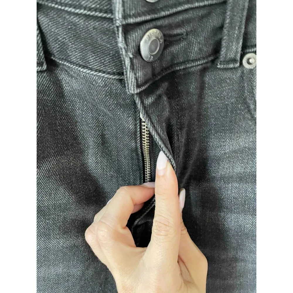 Pistola x Revolve Skinny High Rise Raw Hem Denim Jeans Black Gray Size 26 NEW - Image 4