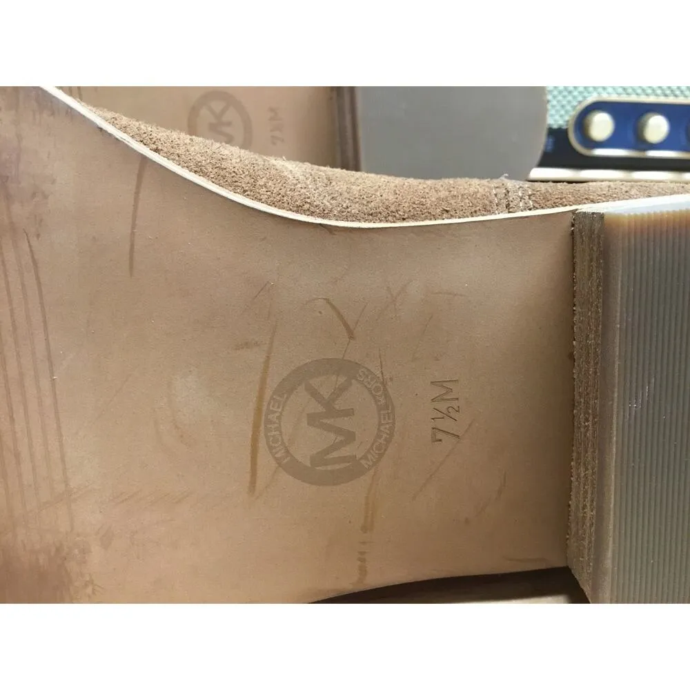 Michael Kors Graham Ankle Boots Women's US 7.5M Chestnut Brown Suede Perforated - Image 9