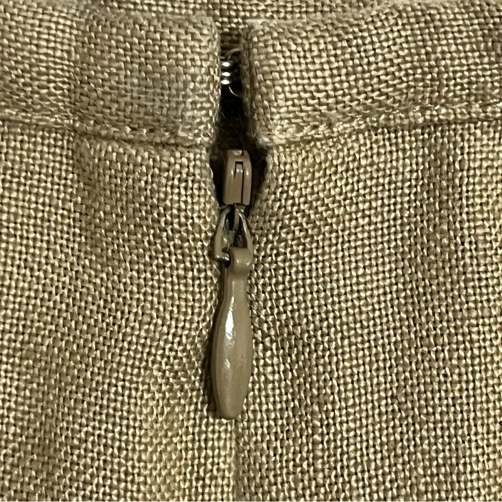 Vintage Talbots 100% Irish Linen Flared Pleated Bottom Midi Skirt‎ Size 4 Tan - Image 7