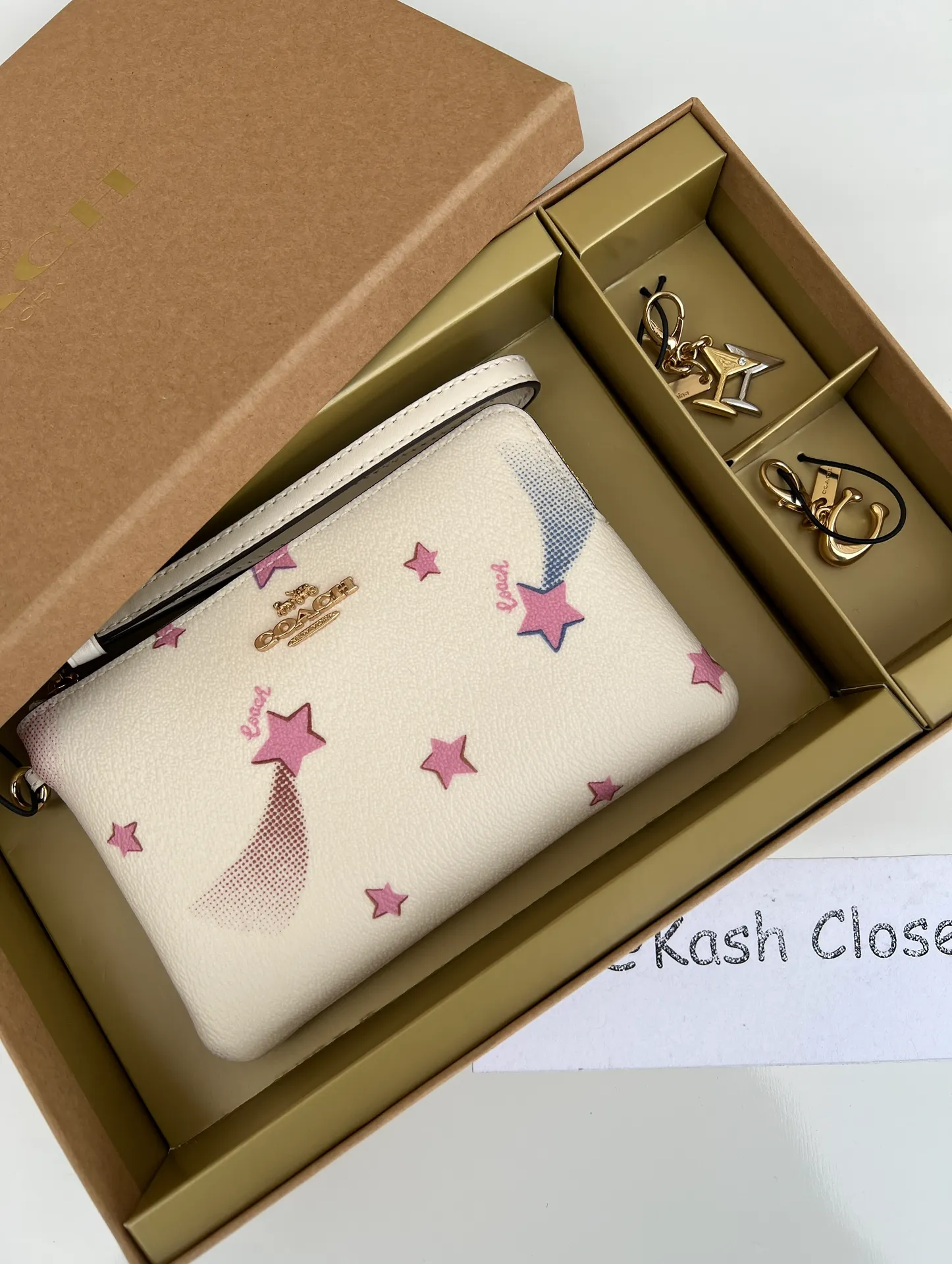 Coach Boxed Corner Zip Wristlet With Disco Star Print - Image 4