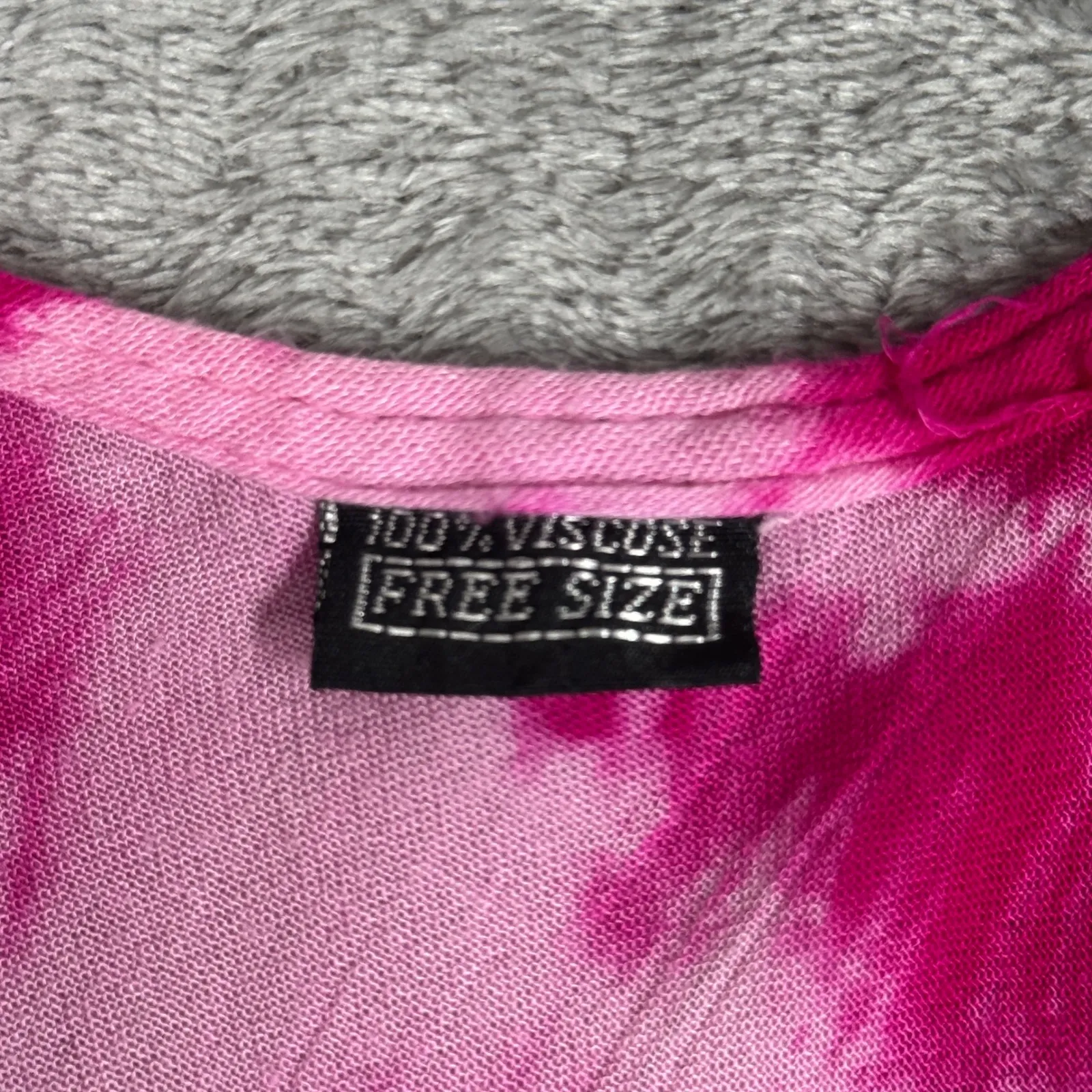 Tie Dye Palm Tree Dress Free Size Sleeveless Casual Summer Beach Cover Up Bright Pink Size L - Image 7