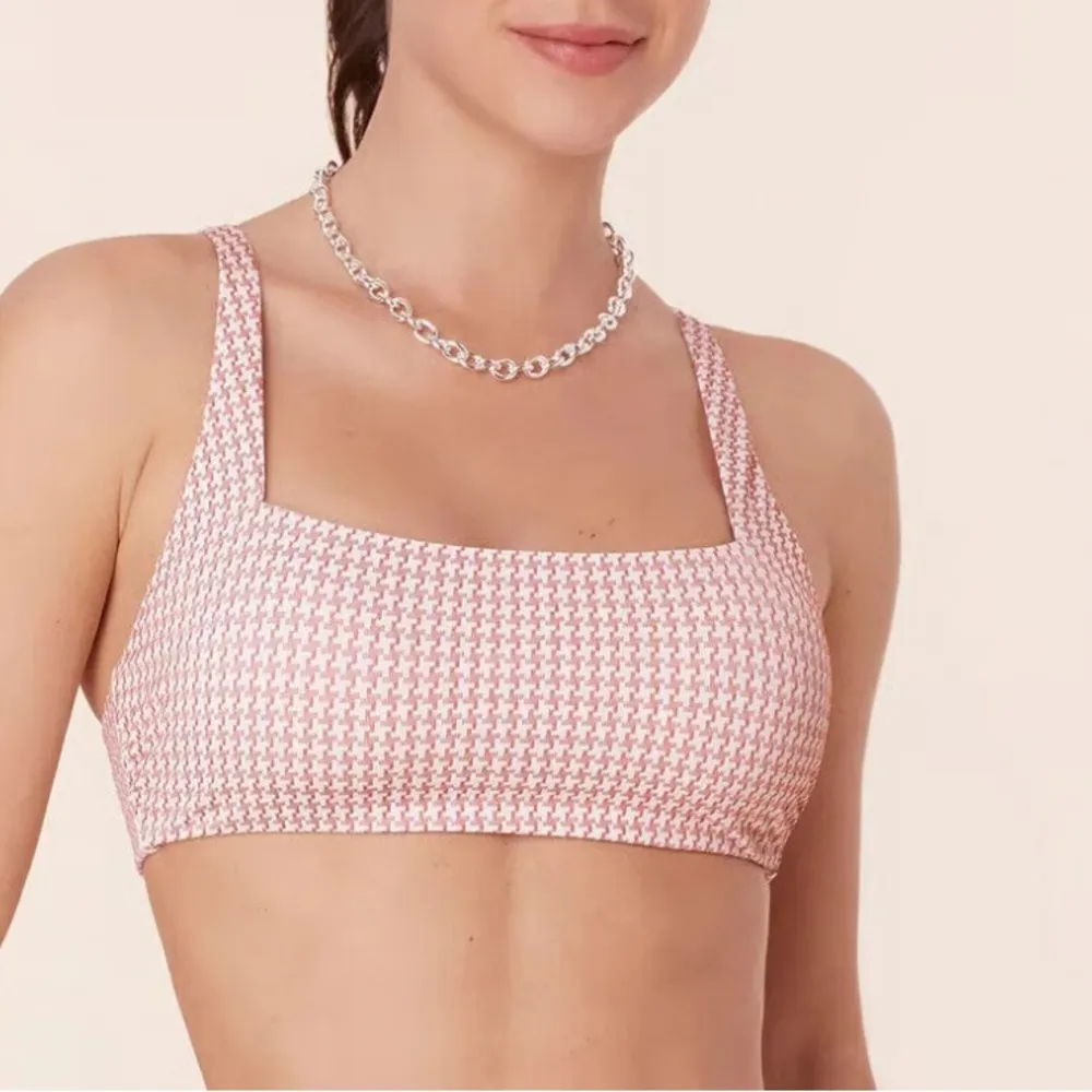 Andie Bikini set Rye top classic bottom swimsuit houndstooth koi size S NWOT - Image 2