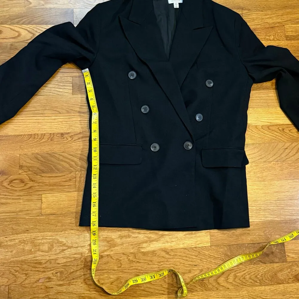 TopShop Women’s 2 Black Button Long Sleeve Work Wear Business Casual Blazer - Image 5