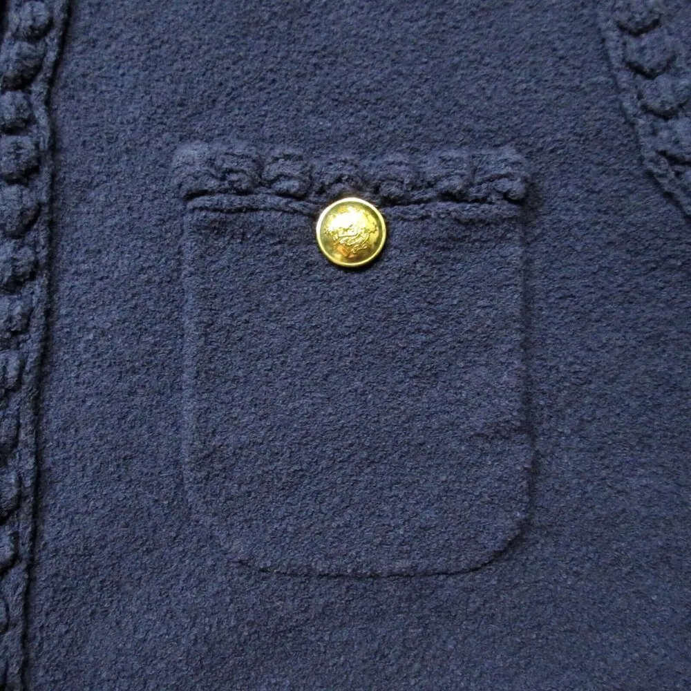 NWT J.Crew Odette Sweater Lady Jacket in Navy Cotton-blend Boucle Cardigan XL - Image 3