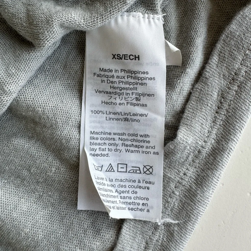 J. Crew Light Gray Linen Tiered Loose Fit Tank Top Size XS - Image 7