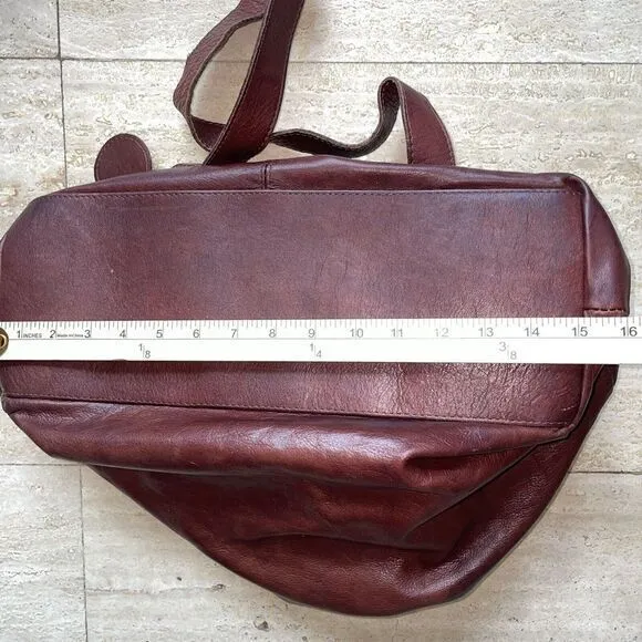 NOBILE Made Italy Vintage Genuine Leather Hand/Shoulder Bag‎ Color Cooper Brown - Image 10