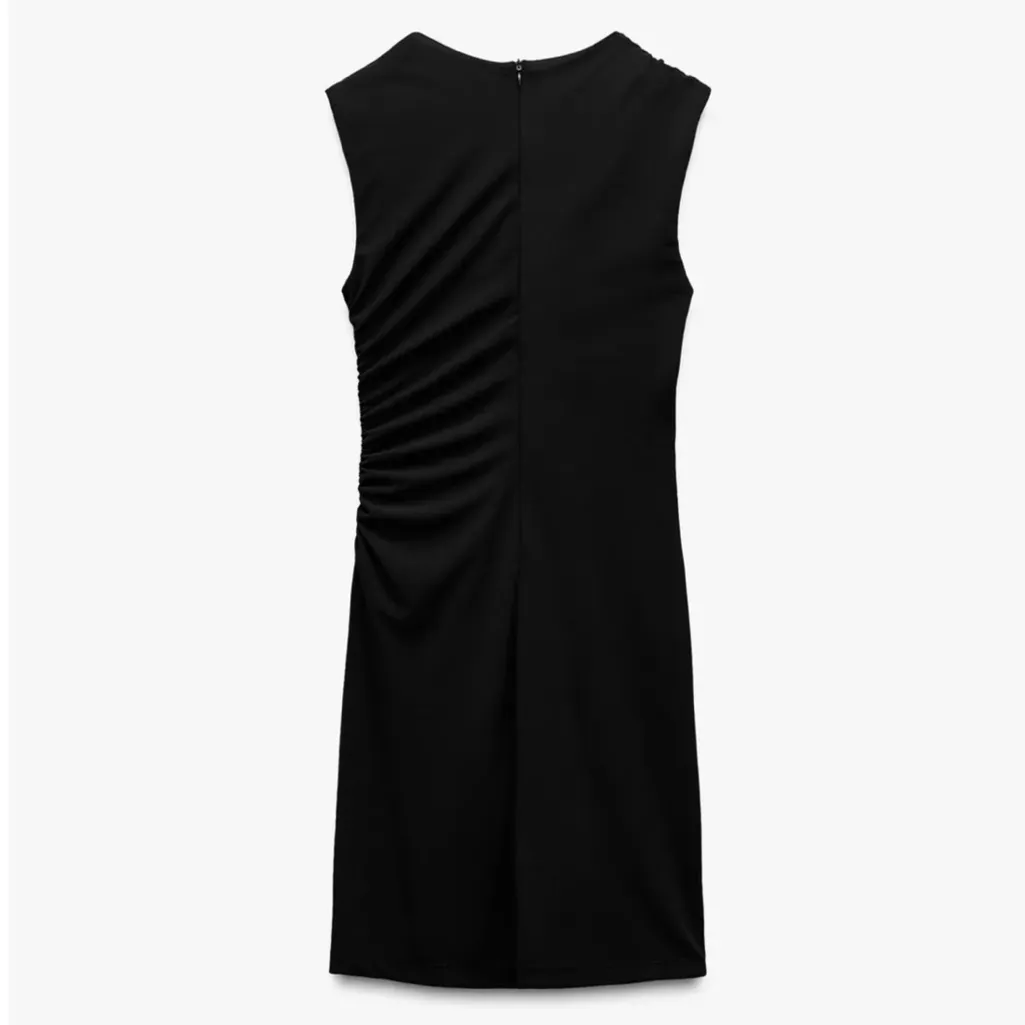 Zara NWT ruched black mini dress - Image 7