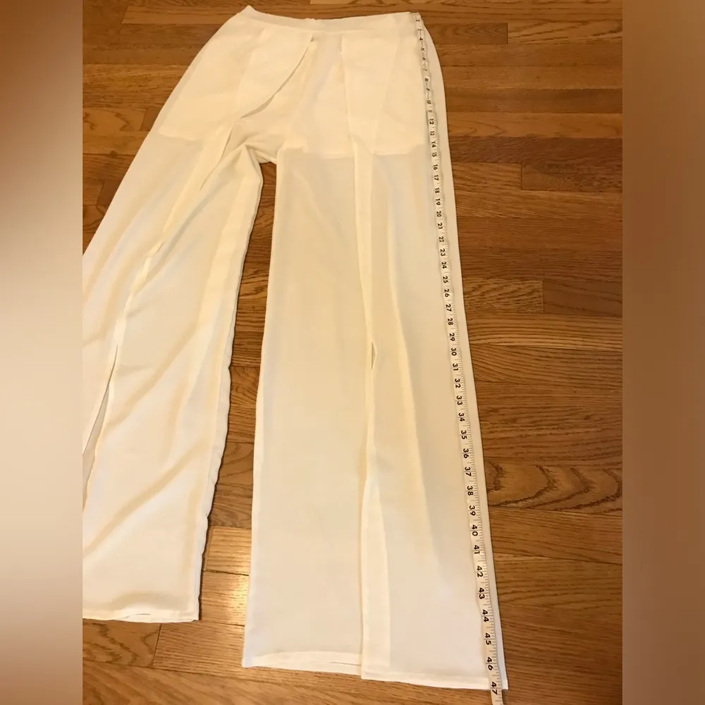 High waist split thigh pants size M/L tall White Size M - Image 4