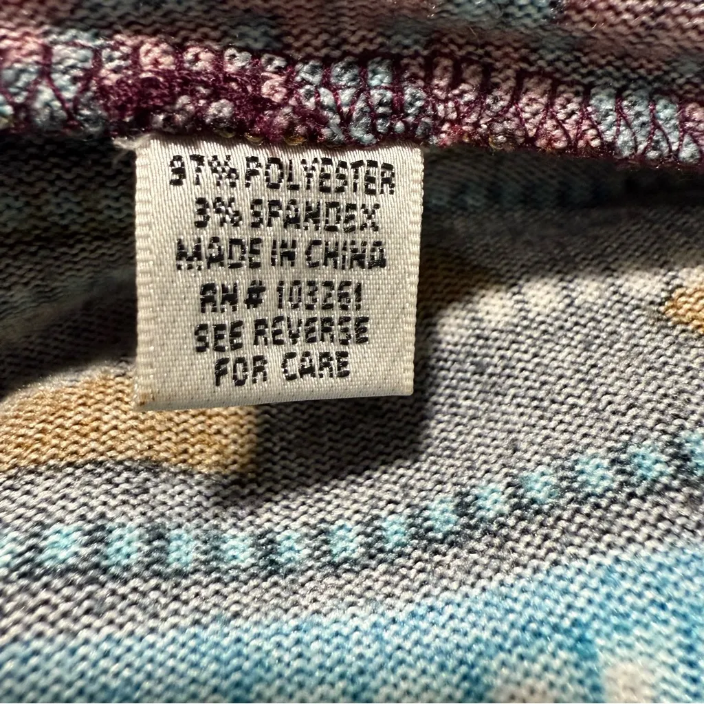 Vintage Y2K Funky People Knit Shift Dress Blue Geometric Southwest Striped S‎ - Image 6