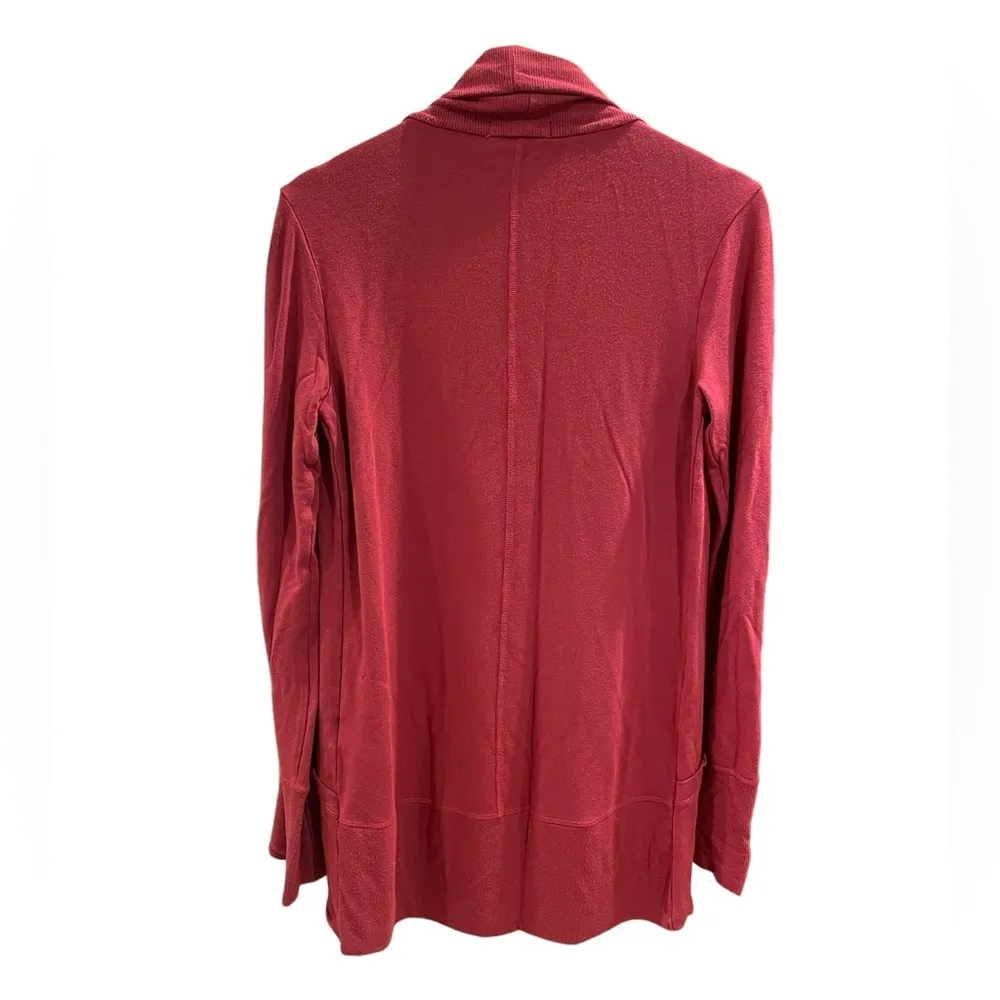 Athleta Pranayama Wrap Modal Cardigan Open Front Sweater Berry Magenta Pink - Image 4