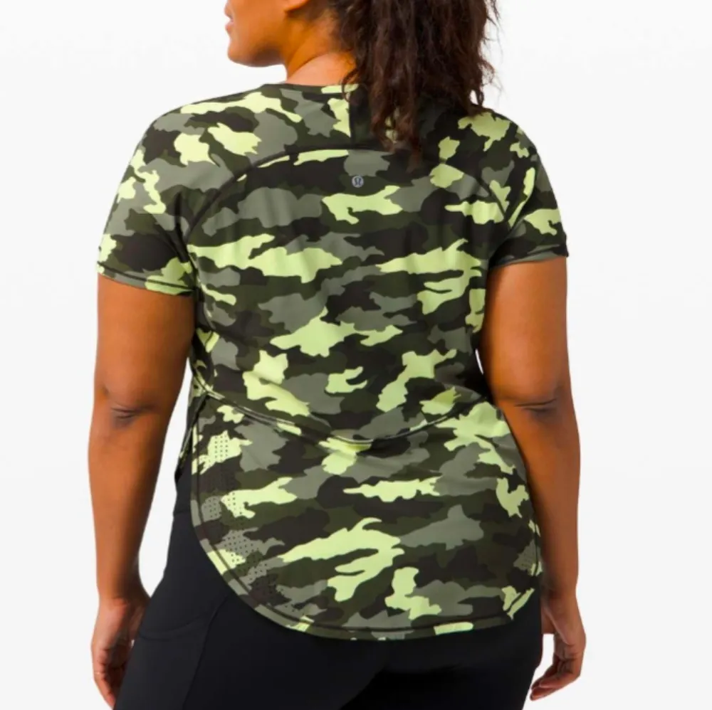 Lululemon UVP Run Short SleeveHeritage 365 Camo Crispin Green Multi size 12/14? - Image 3