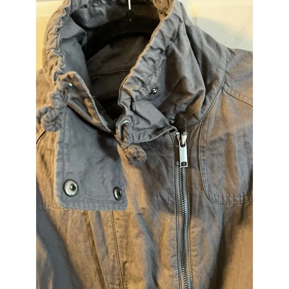 Eddie Bauer Grey Utility Jacket Women’s Size Small Full Zip Tie Waist Cinch Neck - Image 4