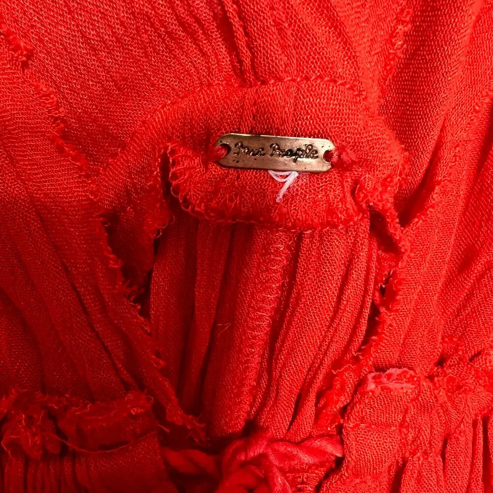 Free People Will Wait For You Midi Dress Red Size Large - Image 4