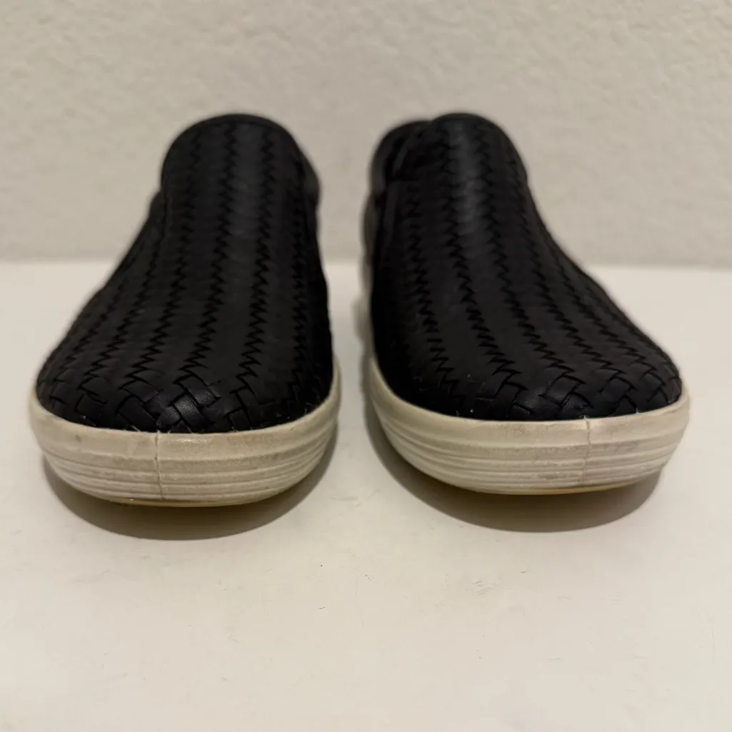 ECCO Soft 7 Black Woven Leather Slip-On 2.0 Sneakers EU 38 / US 7-7.5 - Image 5
