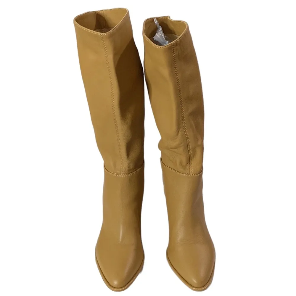Tamara Mellon camel leather wedge tall boots size EU 36 or US 6 Tan - Image 3