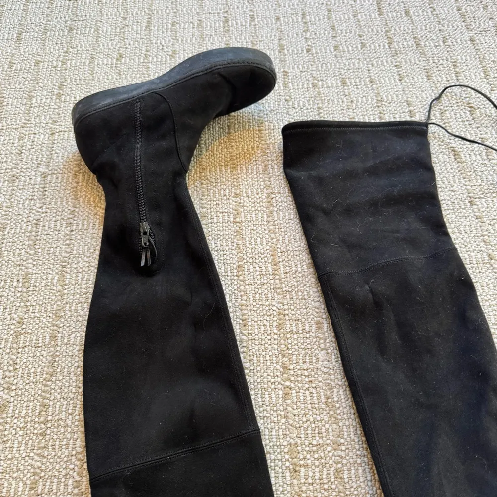Stuart Weitzman  Black Suede Over The Knee Platform 'Playtime' Boots | size 6.5 - Image 6
