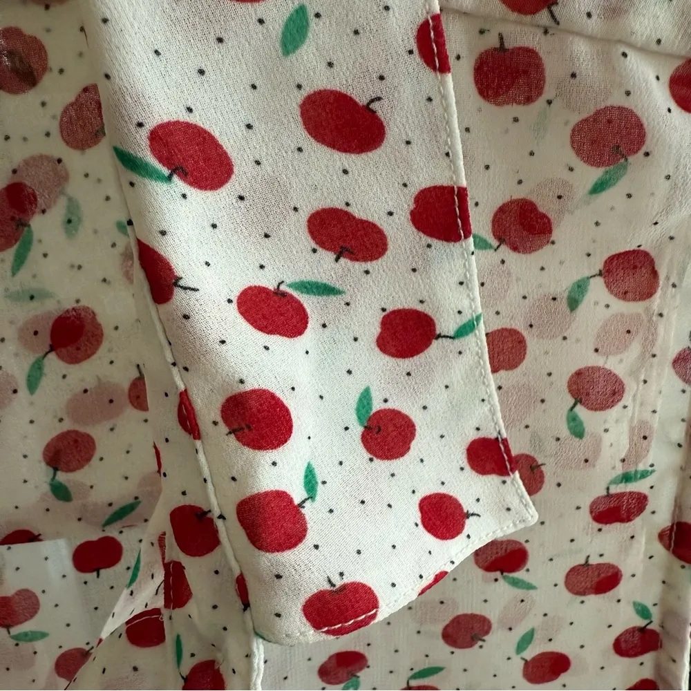 Preppy Retro Vintage Inspired Button Down Tank Blouse Chic Cottagecore Workwear White Size L - Image 10