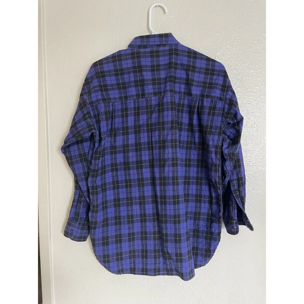 VTG 90s Patagonia Purple Hiking Plaid Flannel Button down Pocket Shirt Women’s S - Image 5