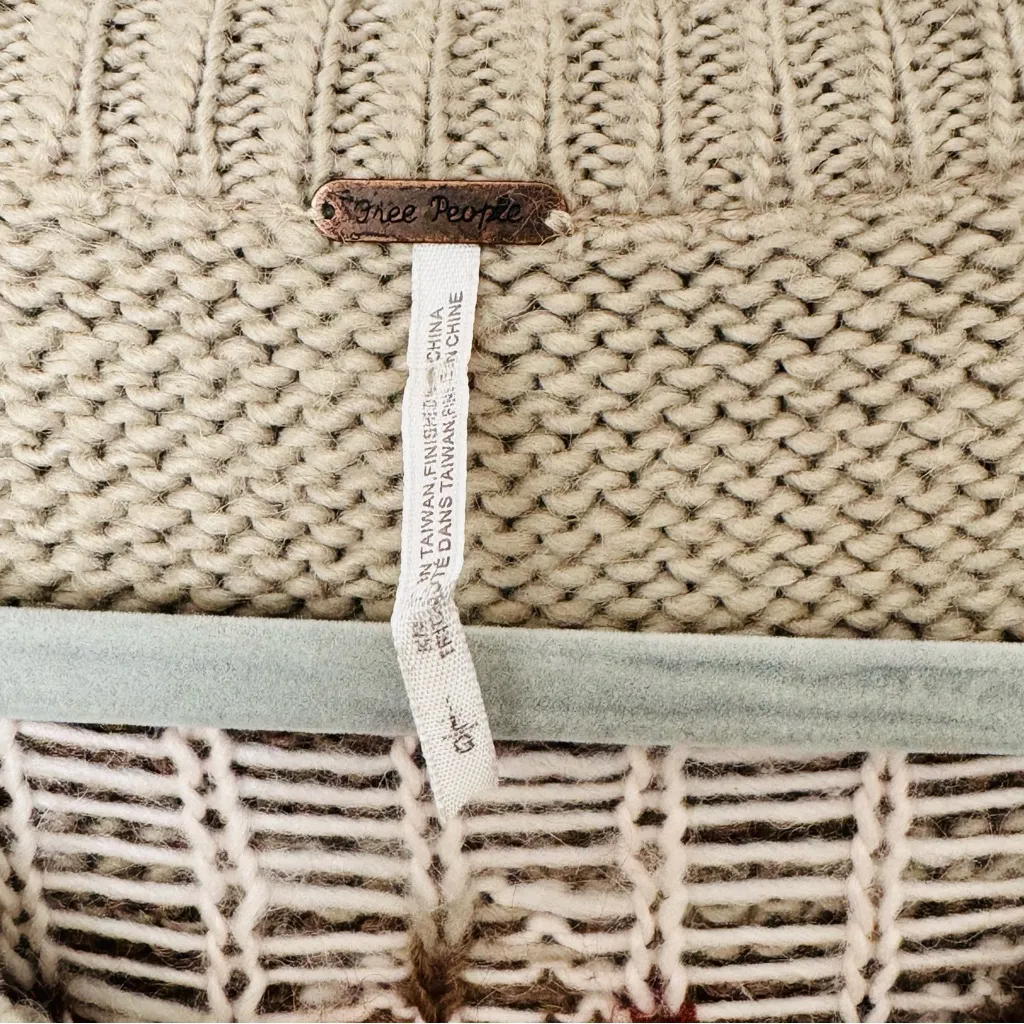 Free People Frosted Fairisle Cardigan in Natural Combo Mohair Wool Blend Large - Image 7