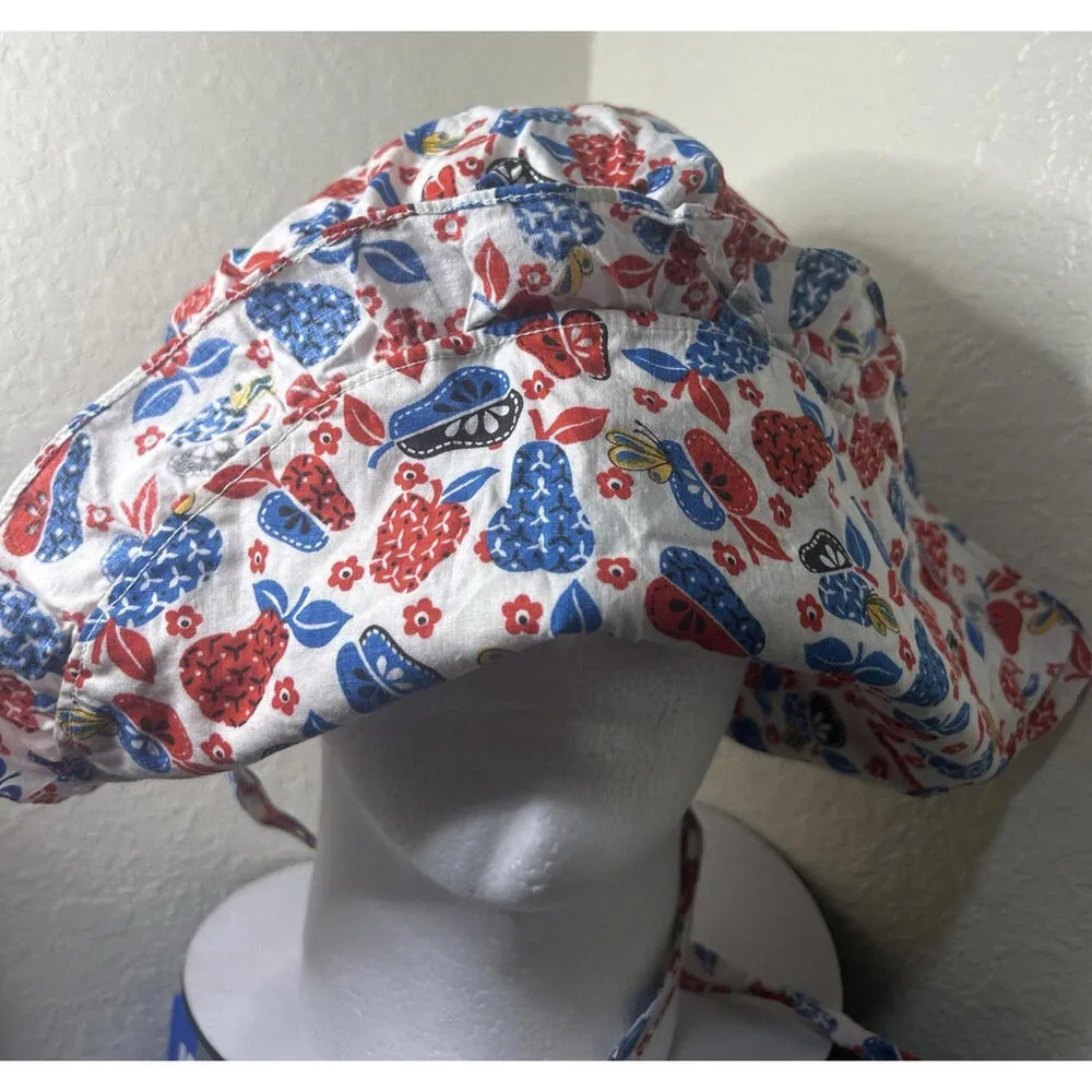 Vintage Style Prairie Bonnet Strawberry Print Sun Hat Handmade Cottagecore - Image 5