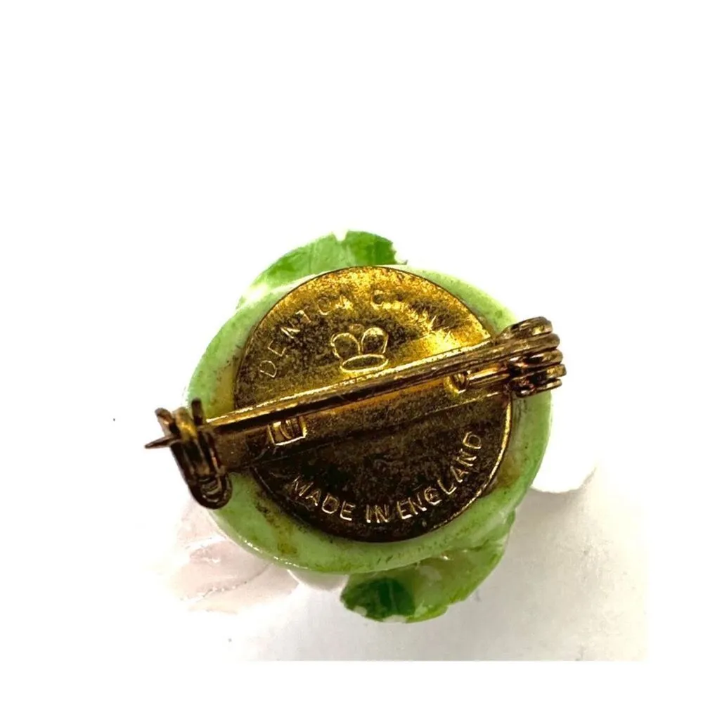 Vintage Denton China apple blossom pin White - Image 2