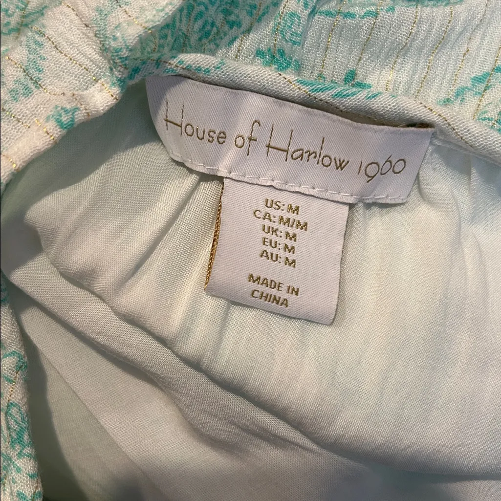 HOUSE OF HARLOW 1960 paisley smocked waist dress Size M - Image 6