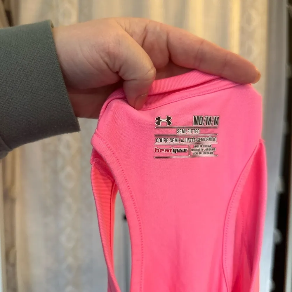 Under Armor Fluorescent coral pink Sleeveless Heatgear Tank - Image 5