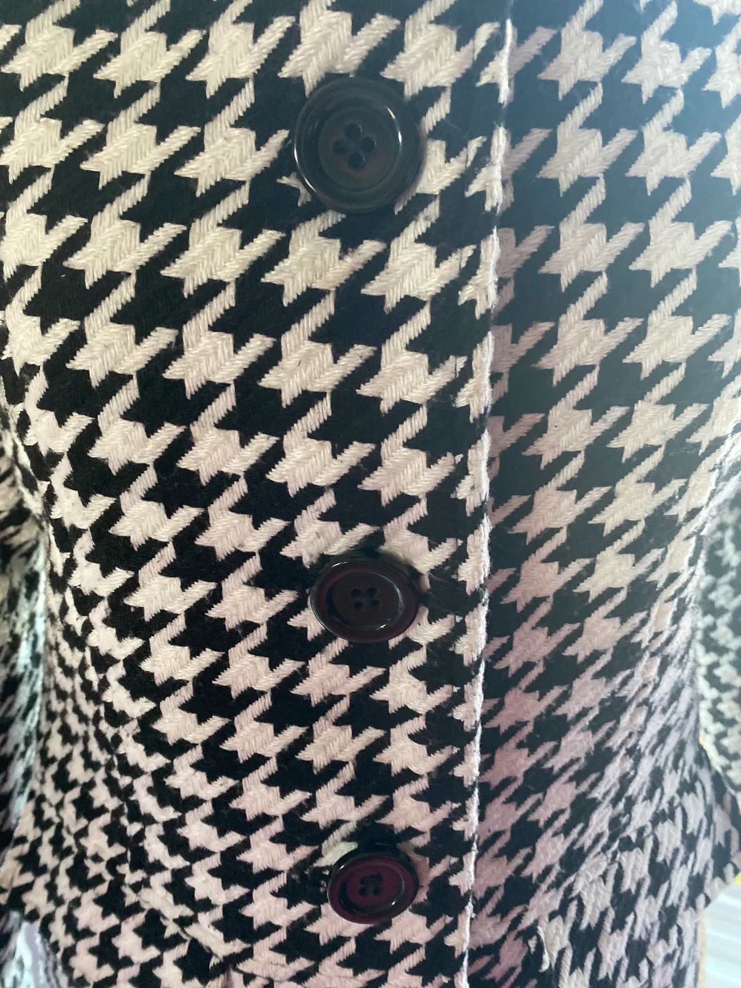 Houndstooth A Line Trench Coat White Size XL petite - Image 7