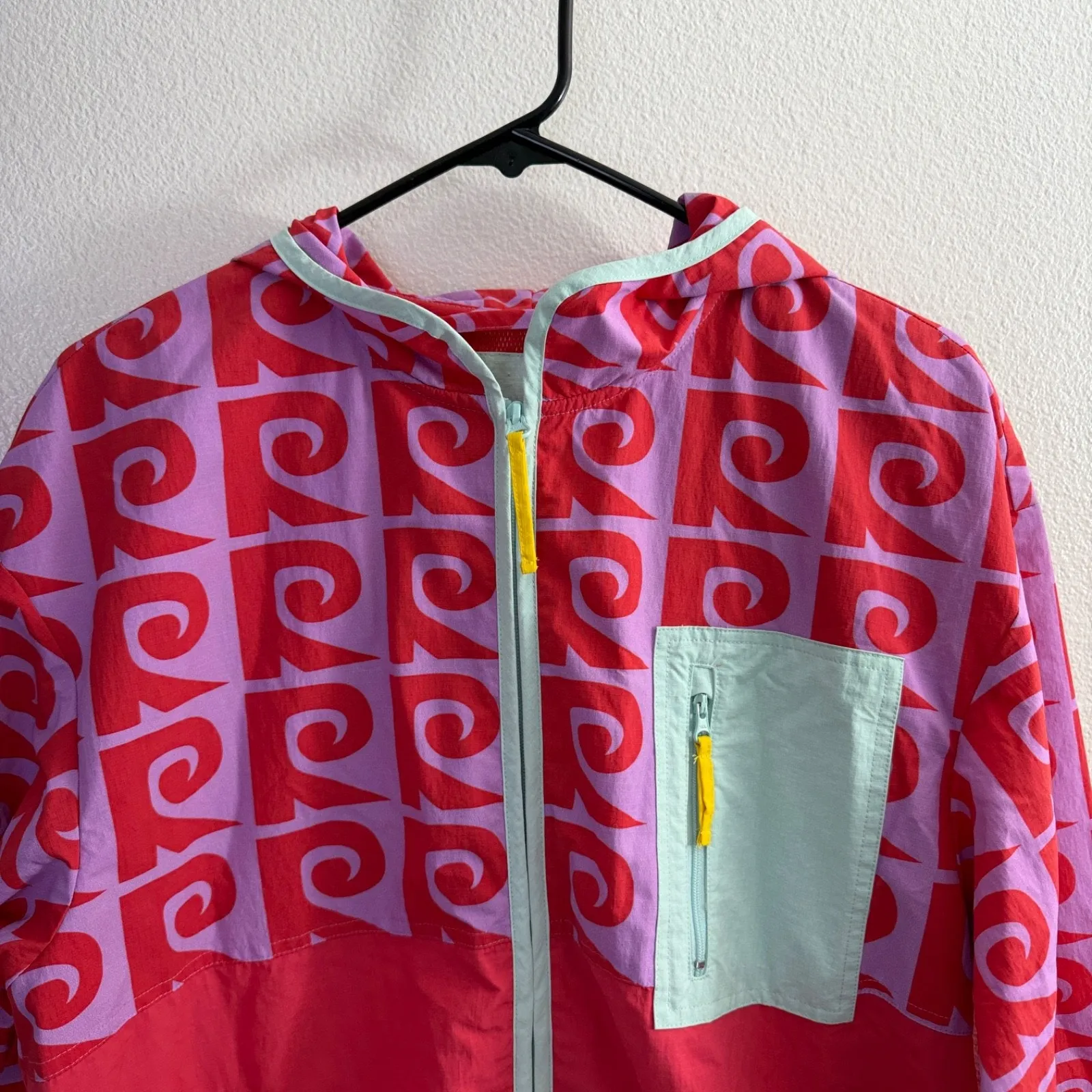 Rhode Abby Windbreaker Jacket Womens Small Cherry Purple Full Zip Outdoor Hooded Red - Image 3