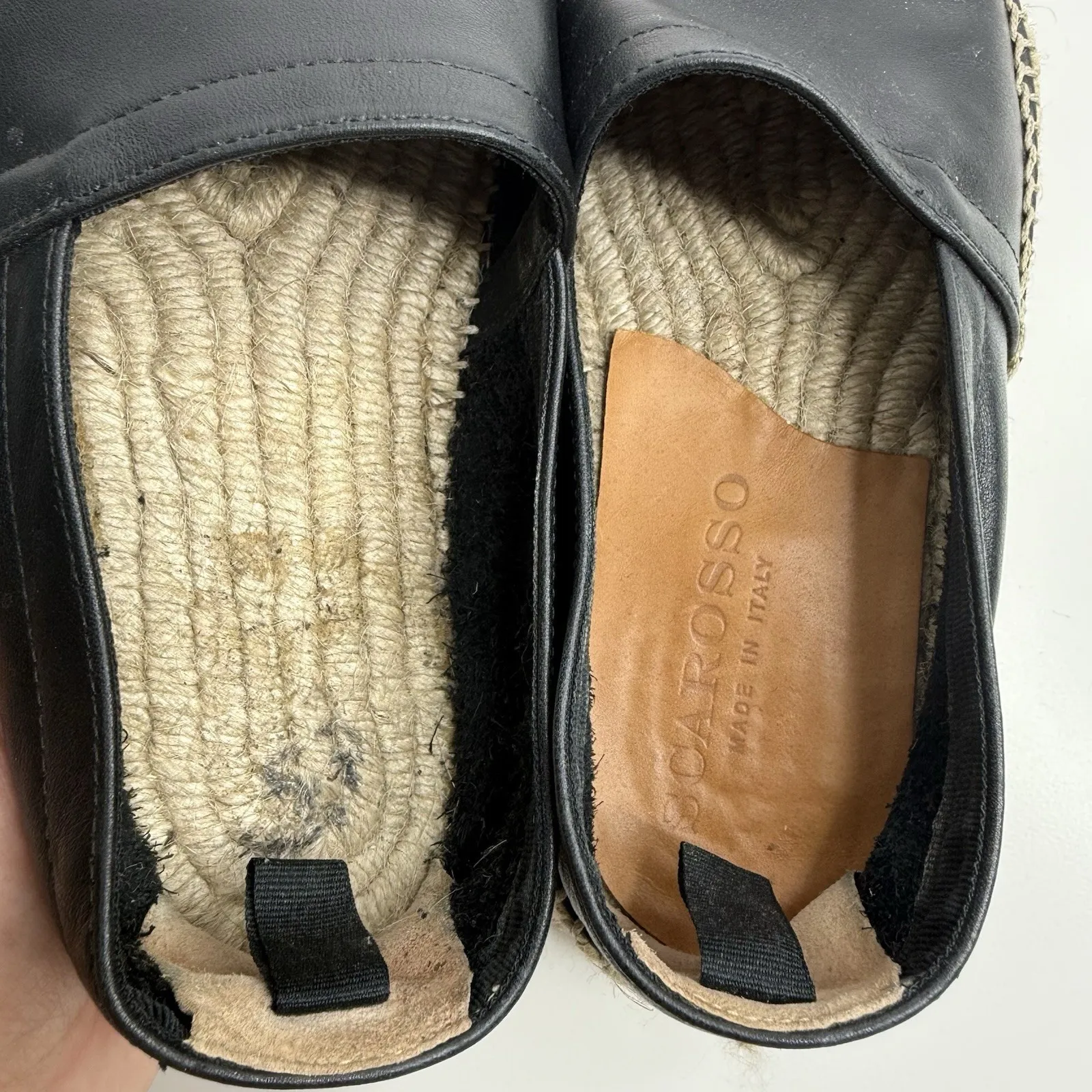 Scarosso Women's Black‎ Leather Espadrilles Size 36 (US 6) Made In Italy Black - Image 8